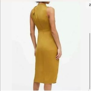 Banana Republic satin sheath dress mustard 4